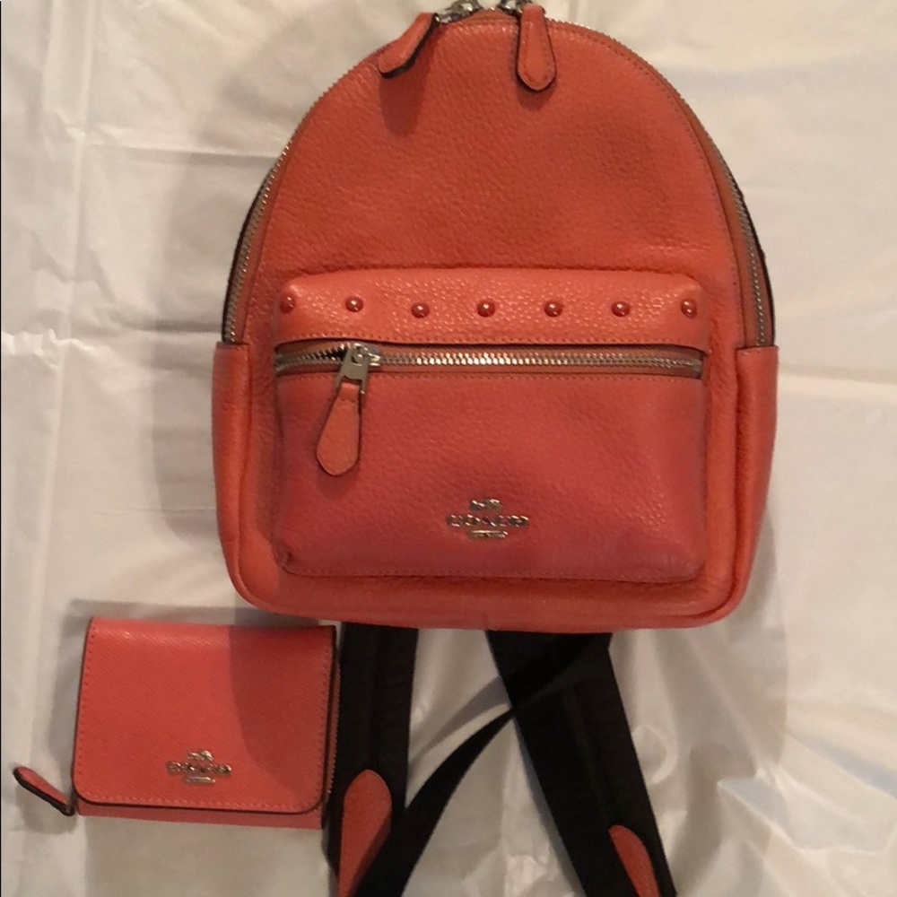 Like new coach backpack and wallet
